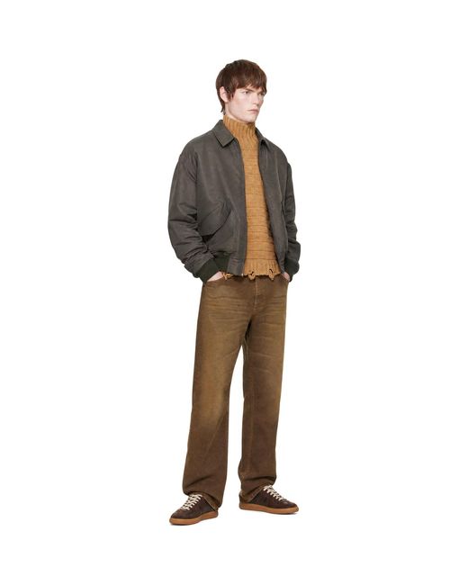 MM6 by Maison Margiela Brown Padded Bomber Jacket for men