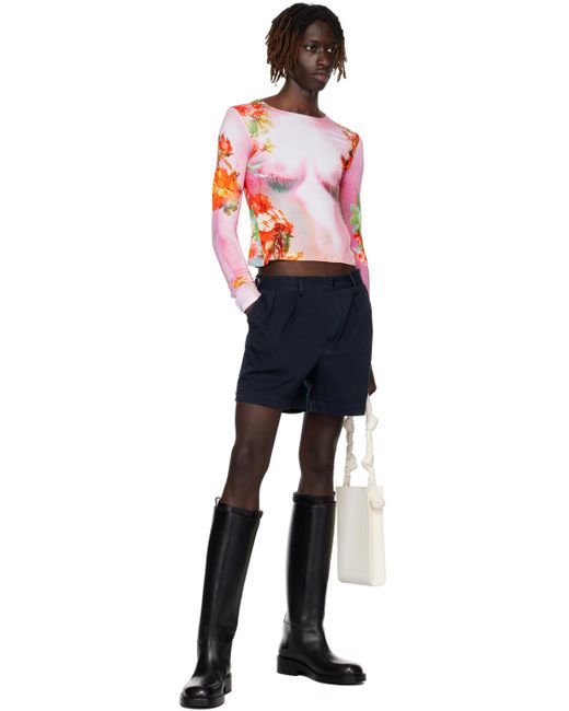 Jean Paul Gaultier Multicolor Pink Body Long Sleeve T-shirt for men