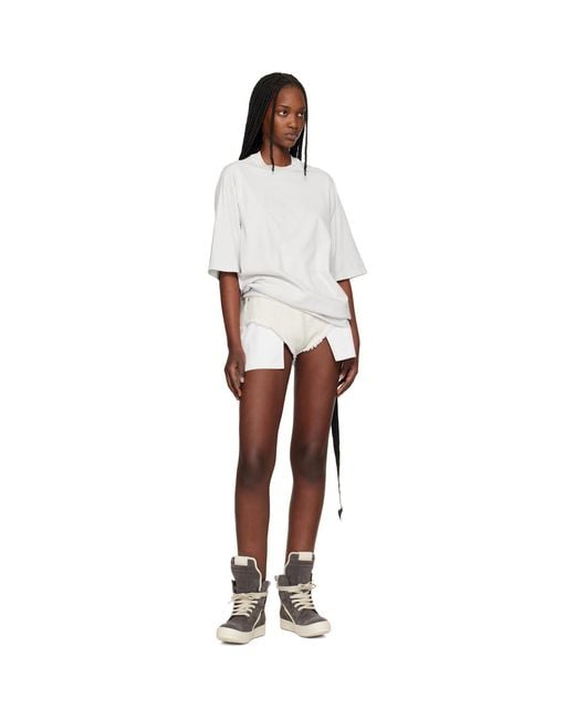 Rick Owens White Temple Jumbo Ss T-Shirt