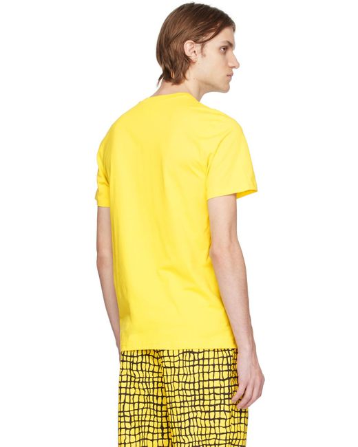 Moschino Yellow Printed T-shirt for men