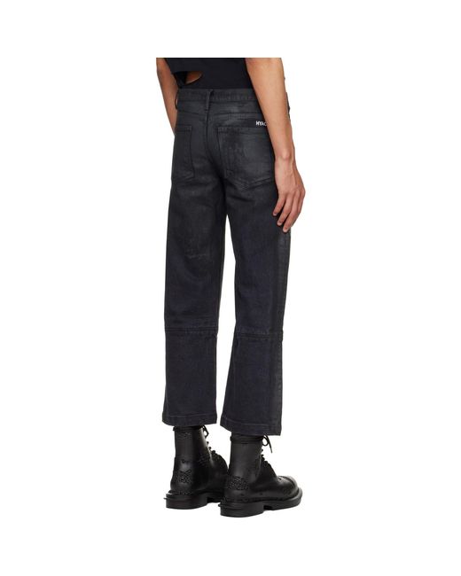 HYACYN Black Etteragic Denim Washed Waxed Jeans for men