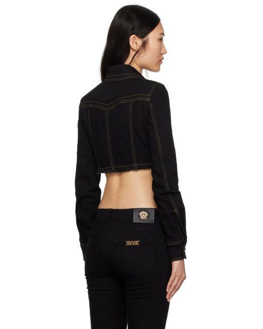 Versace Black Crop Denim Jacket