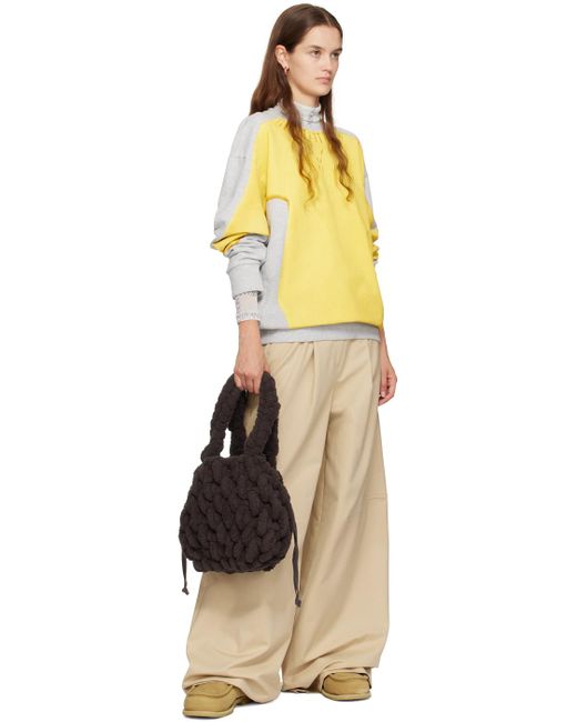 Petit cabas brun en chenille J.W. Anderson en coloris Black