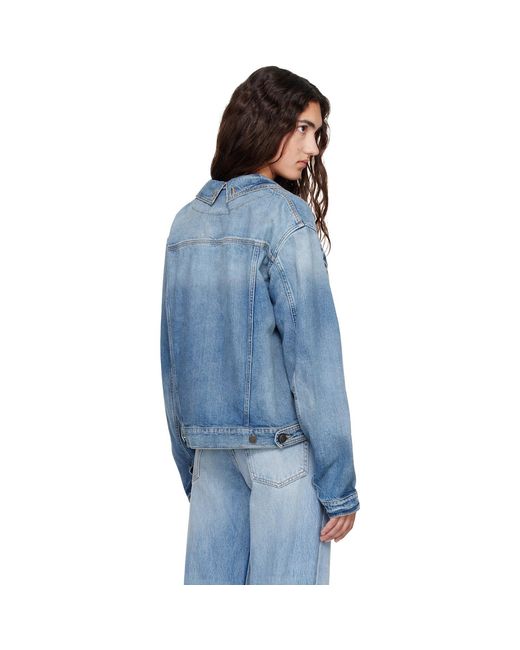 Maison Margiela Blue Folded Collar Denim Jacket