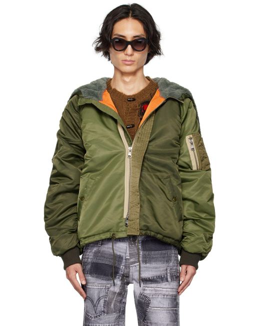 ANDERSSON BELL Khaki Insulated Bomber Jacket in Green for Men | Lyst