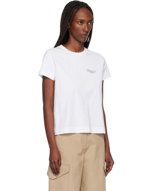 Givenchy White Cotton Stamp Print T-Shirt