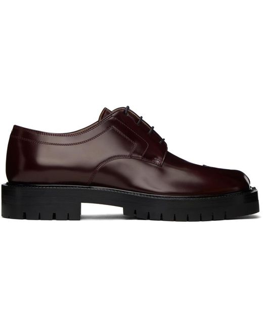 Maison Margiela バーガンディ Tabi County レースアップ オックスフォード Black