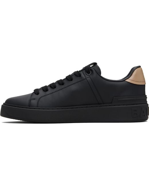 Balmain Black Tan B-Court Sneakers for men