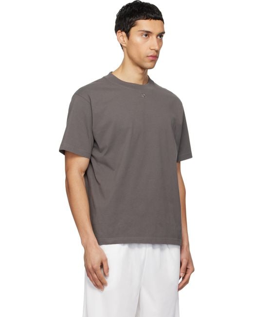Courreges Gray Twisted Logo T-Shirt for men