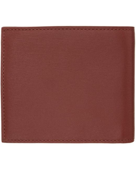 Paul Smith Red Brown Bifold Wallet for men
