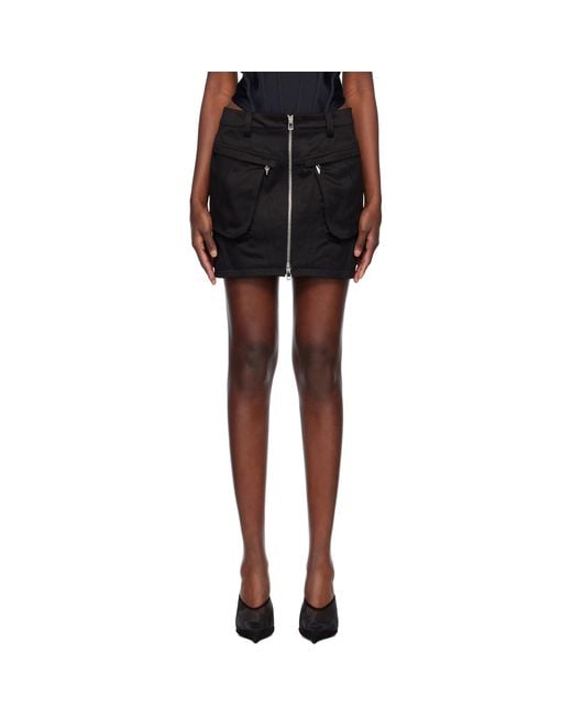 Mugler Black Cargo Miniskirt