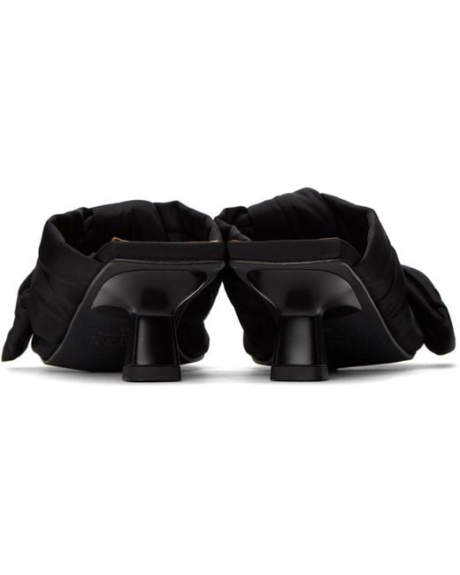 Ganni Black Soft Bow Heeled Sandals