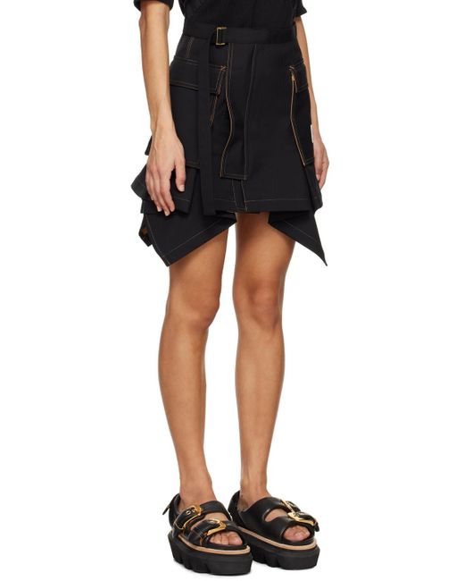 Sacai Black Carhartt Wip Edition Miniskirt