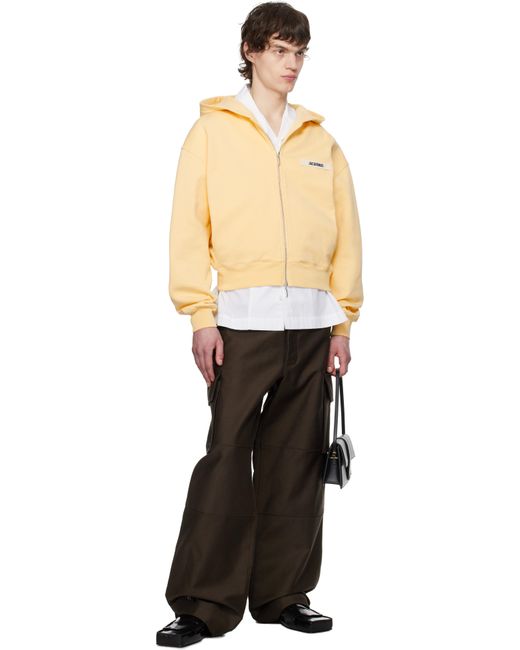 メンズ Jacquemus イエロー La Casa 'The Gros Grain Zipped' フーディ Natural