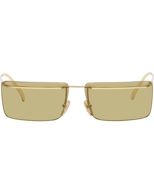 Prada Black Rimless Metal Rectangle Sunglasses