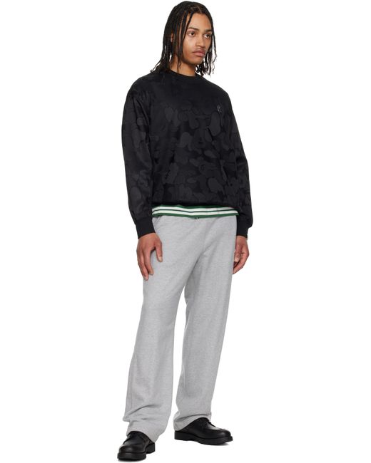 A Bathing Ape Black Solid Camo Jacquard One Point Sweatshirt for men