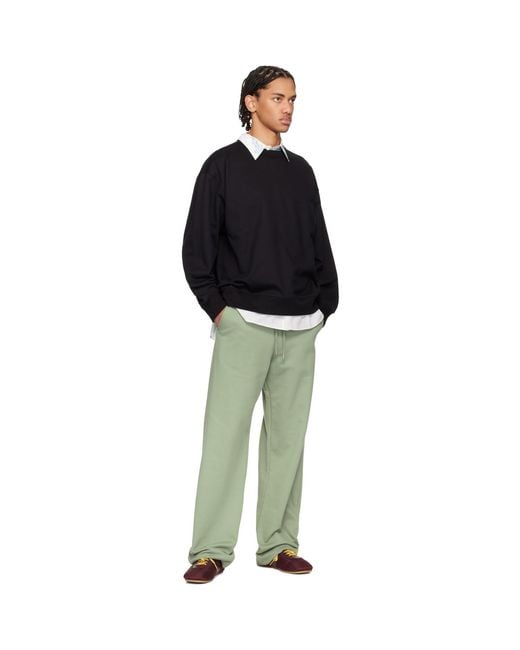 Dries Van Noten Green Drawstring Sweatpants for men