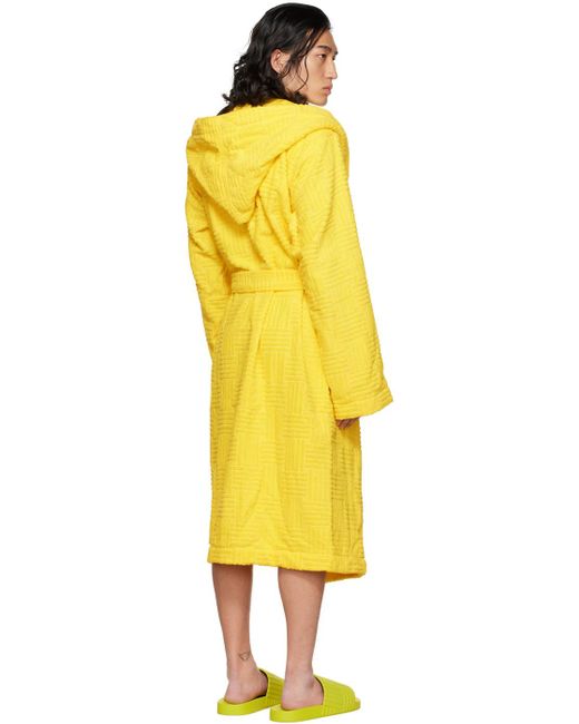 Bottega Veneta Yellow Intreccio Bath Robe for men