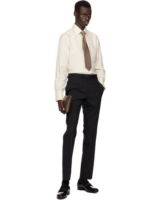 メンズ Tom Ford ブラック Super Plain Weave Shelton トラウザーズ Black