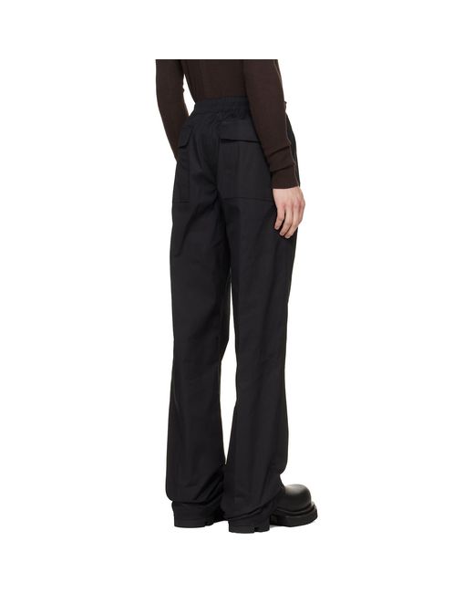Rick Owens Black Tower Dietrich Drawstring Trousers for men