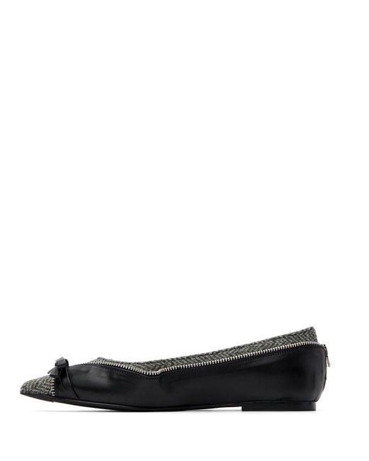 August Barron Black Unzipped Ballerina Flats