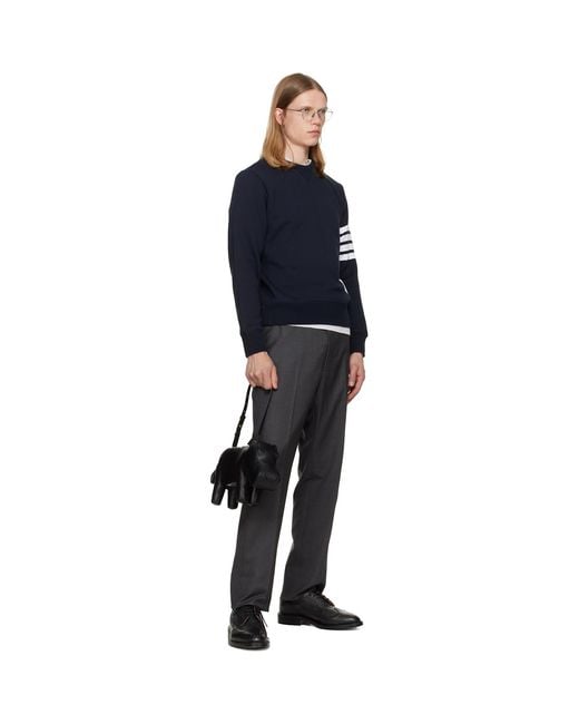 Thom Browne Blue Classic Loopback 4-Bar Sweatshirt for men