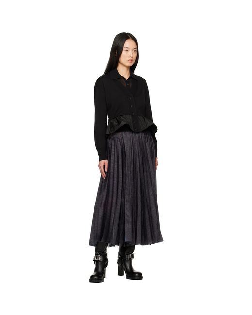 Moncler Black Cotton Cashmere & Silk Cardigan