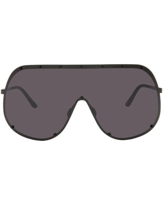 Rick Owens Gray Black Shield Sunglasses for men