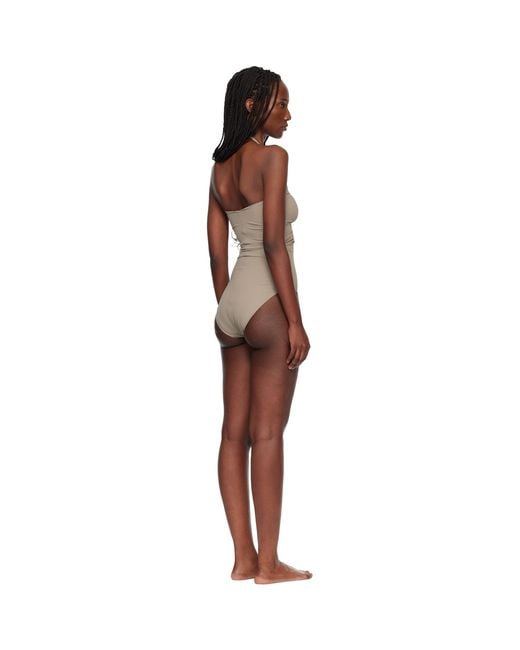 Rick Owens Black Taupe Temple Prong Bather Swimsuit