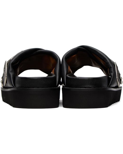 Toga Virilis Black Ssense Exclusive Leather Slippers for men