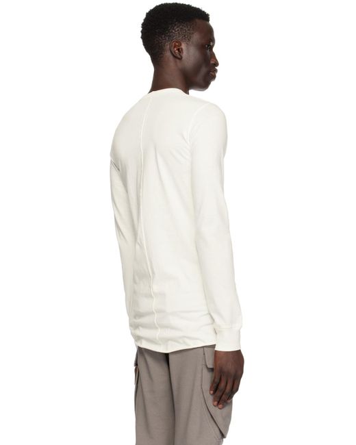 Rick Owens Black Off-white Basic Long Sleeve T-shirt for men
