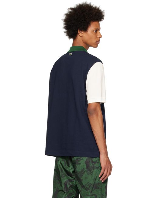 Lacoste Multicolor Club Print Logo Polo Shirt Navy/white/green for men