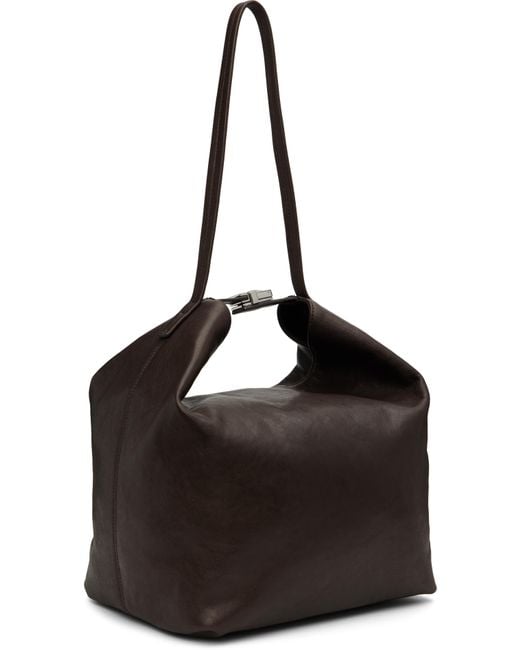By Far ブラウン Maxi Bea クリースレザー バッグ Black