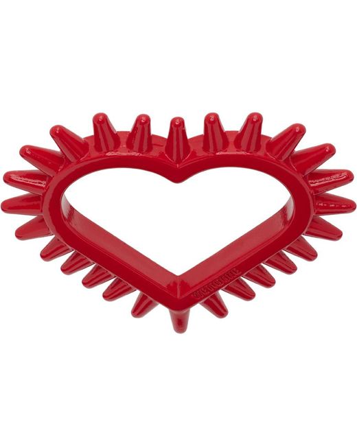 we11done Red Small Spike Heart Ring
