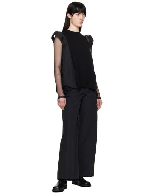 Sacai ブラック Grosgrain & Suiting カーゴパンツ Black