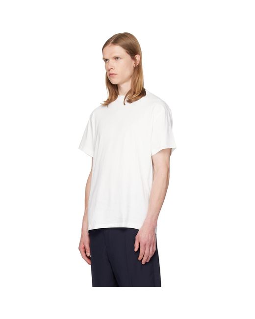 Jil Sander White Three-Pack Crew-Neck T-Shirts for men