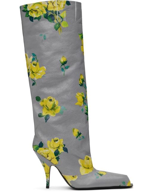 Acne Multicolor Open Toe Leather Boots