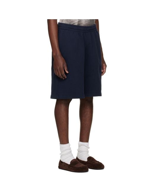 Acne Blue Embroidered Logo Shorts for men