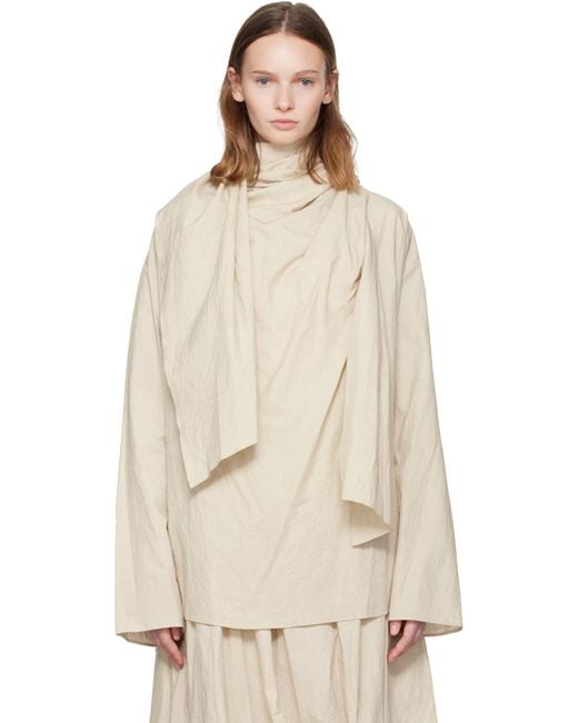 Lauren Manoogian Natural Off- Wrap Blouse
