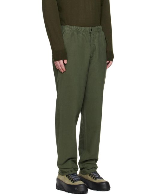Norse Projects Green Khaki Ezra Trousers for men
