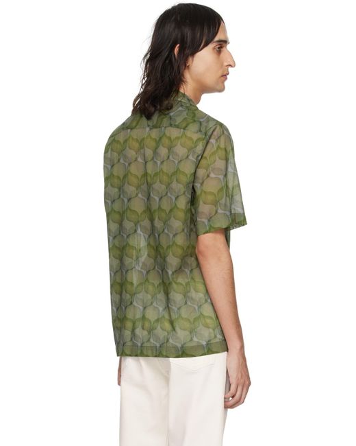 Dries Van Noten Green Graphic Shirt for men