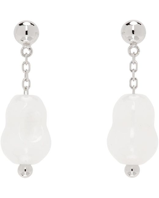 Lemaire White Carved Stones Earrings