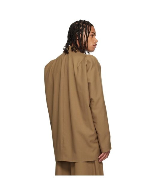 Dries Van Noten Brown Wool Twill Blazer for men