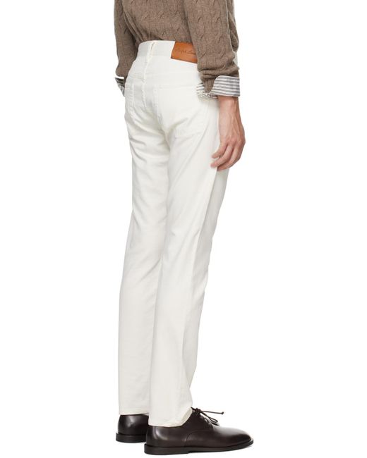 Ralph Lauren Purple Label White Ralph Lauren Label Off- Slim-fit Trousers for men