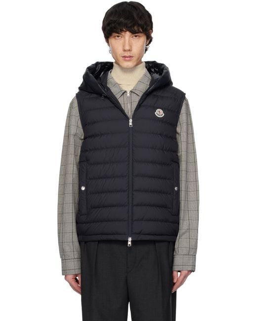 MONCLER フード付きダウンベスト ネイビー 80サイズ MONCLER フード