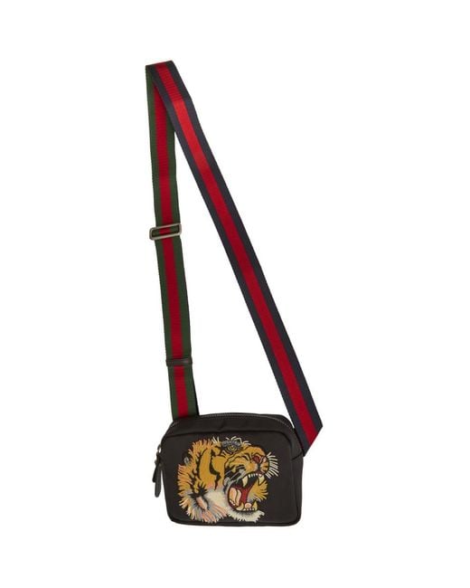 Gucci Black Tiger Messenger Bag for men