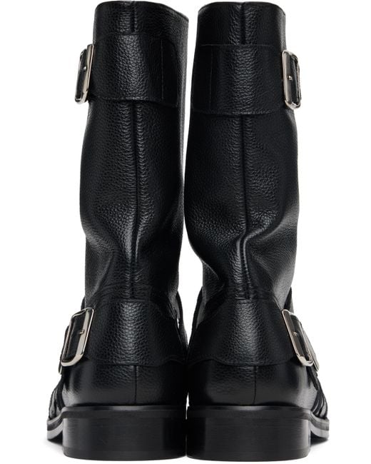 STEFAN COOKE Star Biker Boots in Black for Men | Lyst