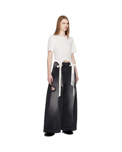 Simone Rocha Black Off- Bow Tail Easy T-Shirt