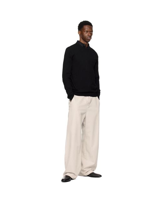 HUGO Black Regular Fit Crewneck Soft Yarns Sweater for men
