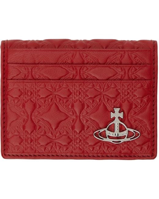 Vivienne Westwood Red Embossed Card Holder for men